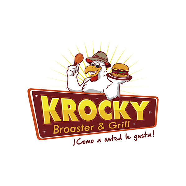 Diseño de Logo Krocky Pollo Broaster y Hamburguesas